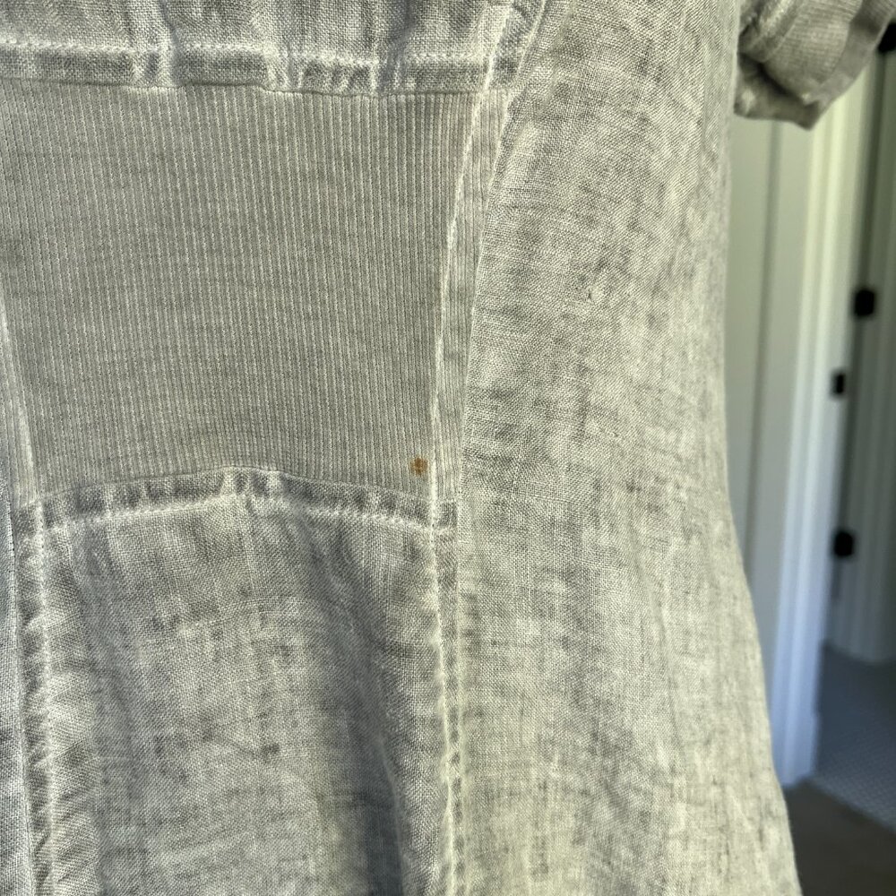 Grizas Dress Size Medium 100% Linen Grey Grey Layered‎ Lagenlook Midi Maxi - Picture 6 of 12